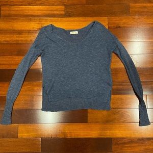 Blue Hollister V- Neck Knit Sweater